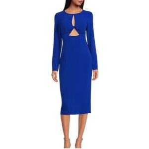 Guess Blue Cutout Midi Dress, Size 4, NWT